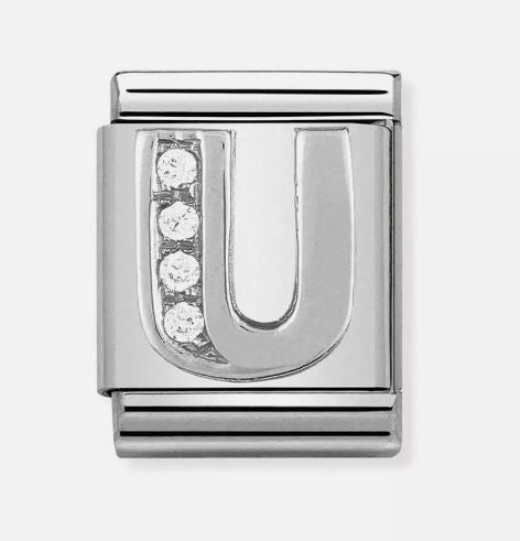 Nomination Big Silvershine Letter Initial CZ Set Charm 332301