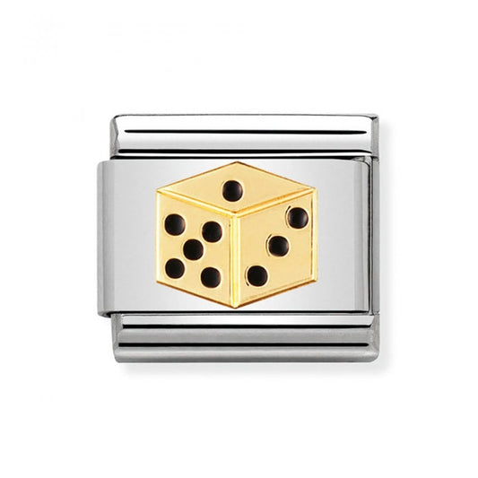Nomination Classic 18K Gold and Enamel Dice Charm 030205/11