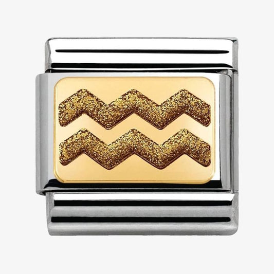 Nomination Classic 18K Gold and Enamel Gold and Glitter Gold Zig Zag Charm 030280/39