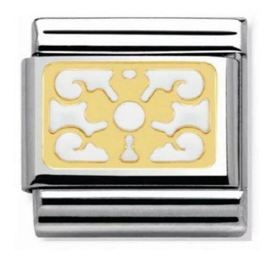 Nomination Classic 18K Gold and Enamel White Flower Charm 030280/13