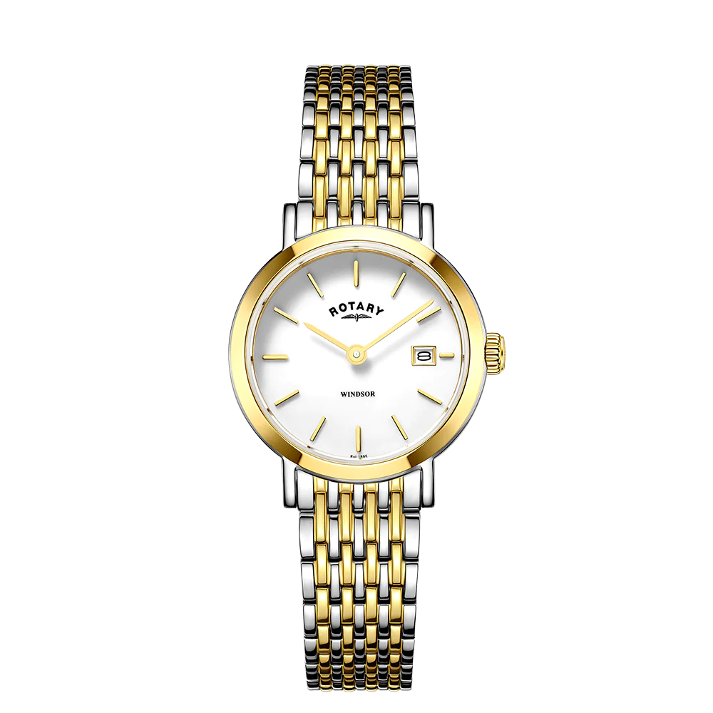 Rotary Windsor 2 Tone Stainless Steel Bracelet Watch with Date