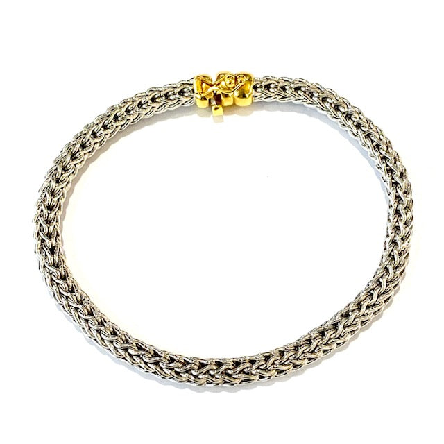 18ct White Gold Fancy Bracelet with Yellow Gold Clasp