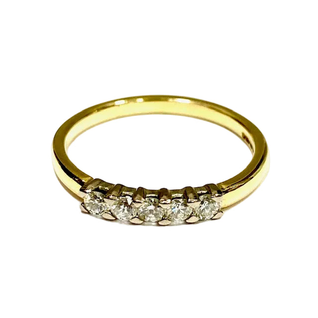 18ct Yellow Gold 5 Diamond Pre-Loved Ring