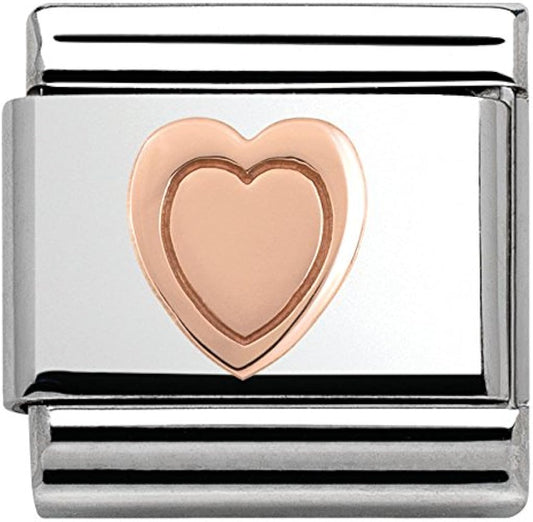 Nomination Classic 9ct Rose Gold Heart Charm 430104/03