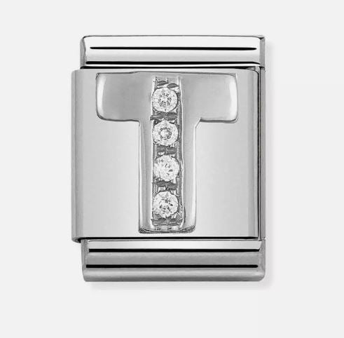 Nomination Big Silvershine Letter Initial CZ Set Charm 332301