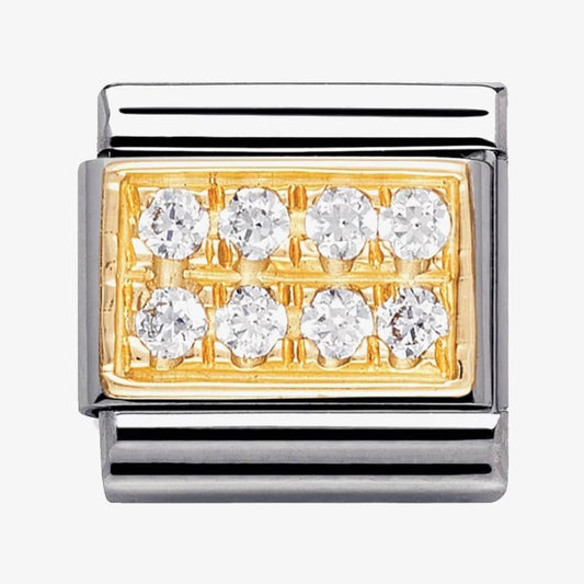 Nomination Classic 18K Gold White Cubic Zirconia Pave Set Charm 030314/01