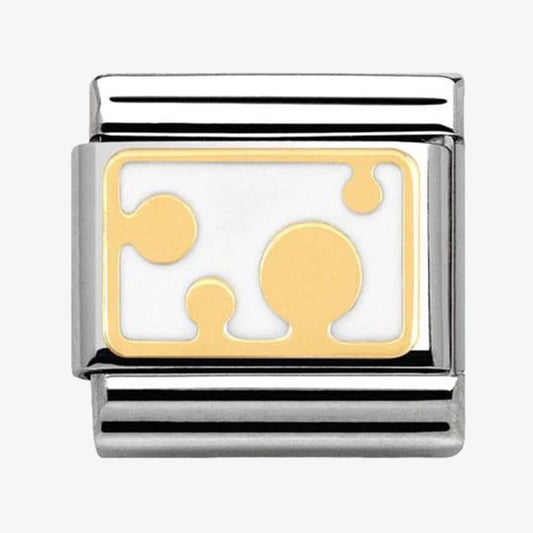 Nomination Classic 18K Gold and Enamel Pois White Bubbles Charm 030284/07
