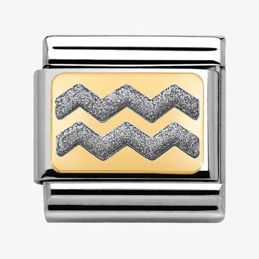 Nomination Classic 18K Gold and Enamel Gold and Glitter Silver Zig Zag Charm 030280/40