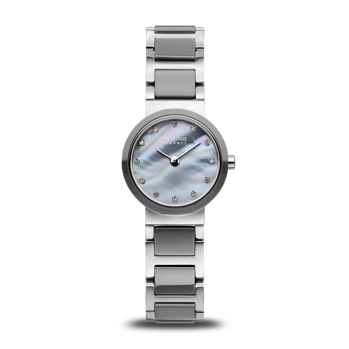 Bering Ladies Stainless Steel Grey Ceramic Bracelet watch 10725-789