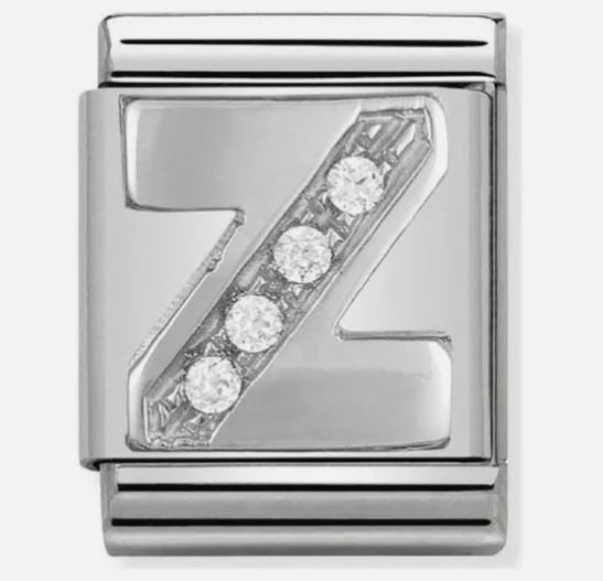 Nomination Big Silvershine Letter Initial CZ Set Charm 332301