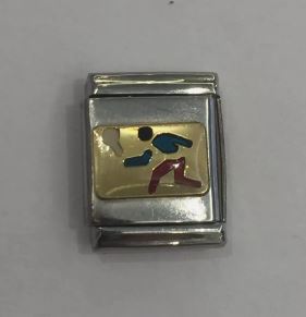 Nomination Big 18K Gold and Enamel Sports Tennis Player Charm 032202/03