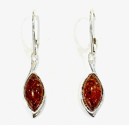 Sterling Silver Amber Drop Earrings