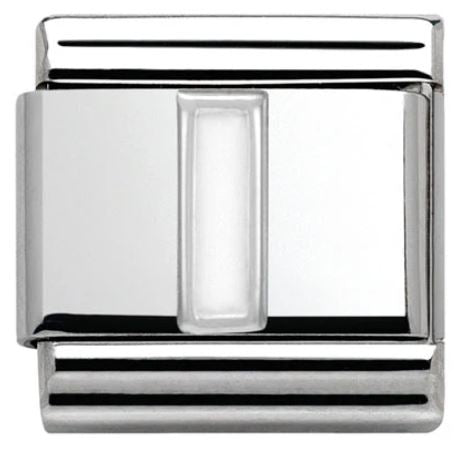 Nomination Classic Silvershine and Enamel Letter Initial White Enamel Charm 330205