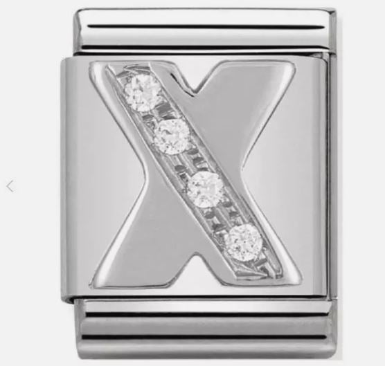 Nomination Big Silvershine Letter Initial CZ Set Charm 332301