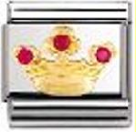 Nomination Classic 18K Gold Cubic Zirconia Set Crown Charm 030308