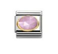 Nomination Classic 18K Gold Pink/Fuchsia Oval Faceted Cubic Zirconia Set Charm 030515/07