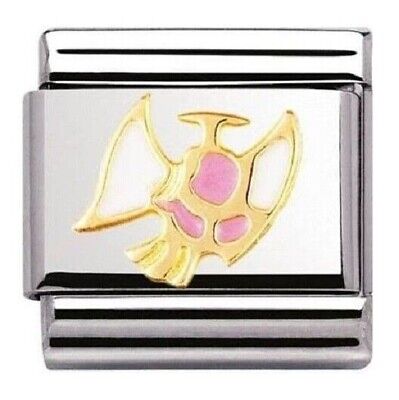 Nomination Classic 18K Gold and Enamel Christmas Flying Angel Charm 030225/15