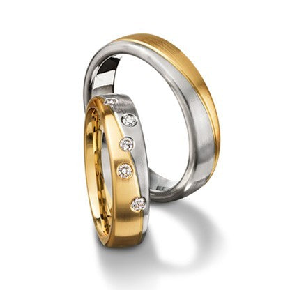 Furrer Jacot 18ct 2-Tone 5mm waved wedding ring