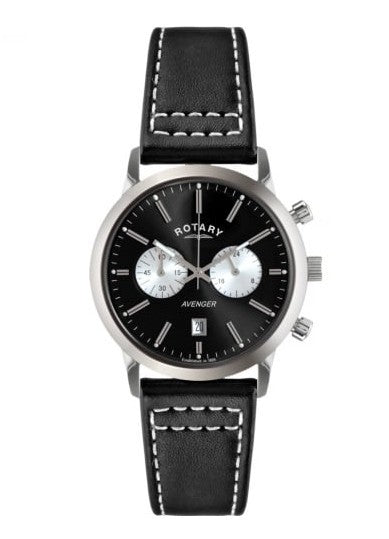 Rotary Avenger Stainless Steel chronograph Watch on Leather Strap GS02730/04