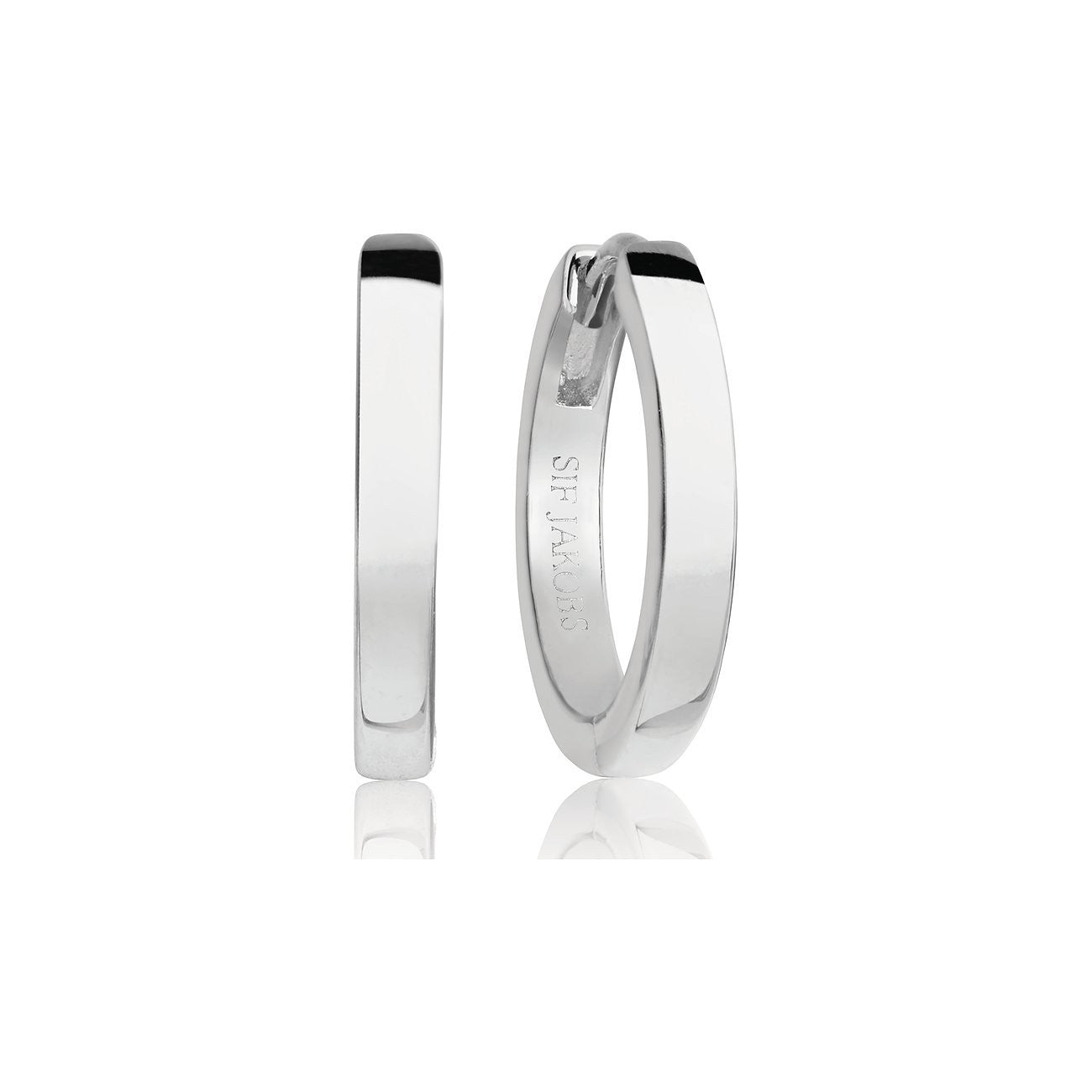 SJ-E12019-SS SIF JAKOBS Ellera Pianura Earrings 925 Sterling silver with rhodium, polished surface.