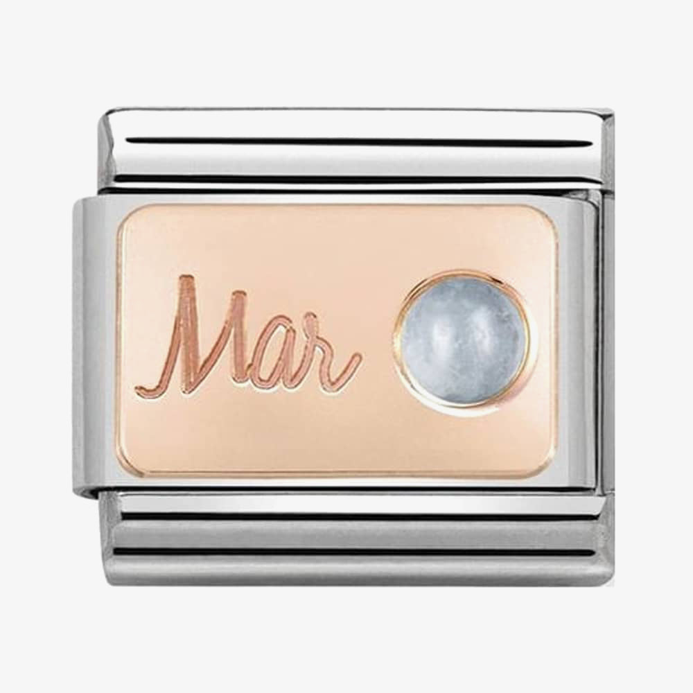 Nomination Classic 9ct Rose Gold March Birthstone Charm 430508/03