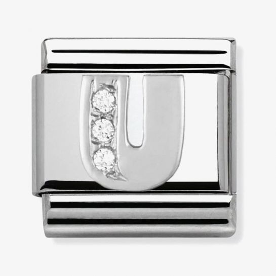 Nomination Classic Silvershine Letter Initial CZ Set Charm 330301