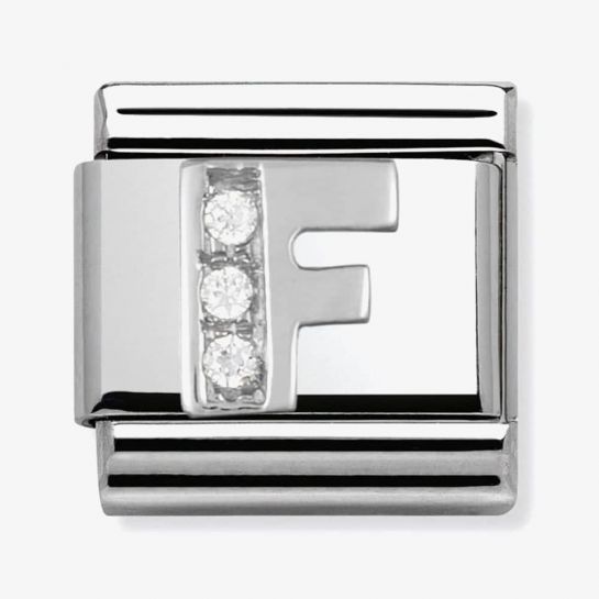 Nomination Classic Silvershine Letter Initial CZ Set Charm 330301