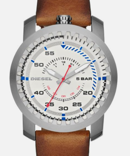 DIESEL Rig Stainless Steel Watch on Tan Leather Strap