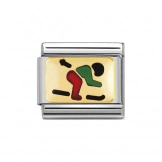 Nomination Classic 18K Gold and Enamel Sports Skiing Charm 030203/04