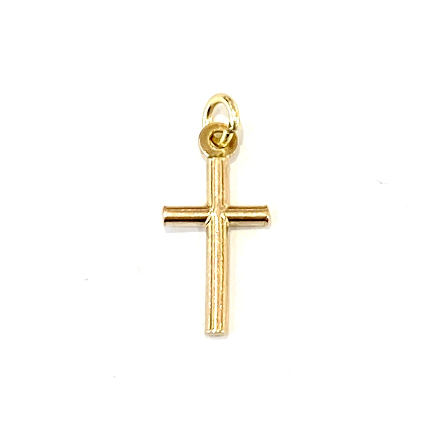 9ct Yellow Gold Cross Charm Pendant Pre Loved