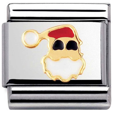 Nomination Classic 18K Gold and Enamel Santa Head Christmas Charm 030225/09