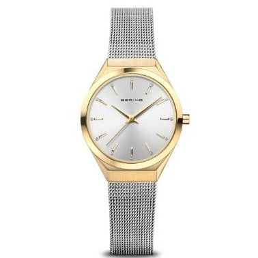 18729-010 Bering Ladies Ultra Slim 2 tone Stainless Steel Mesh bracelet watch