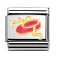 Nomination Classic 18K Gold and Enamel Gold and Pink Dance Shoe Charm 030228/11