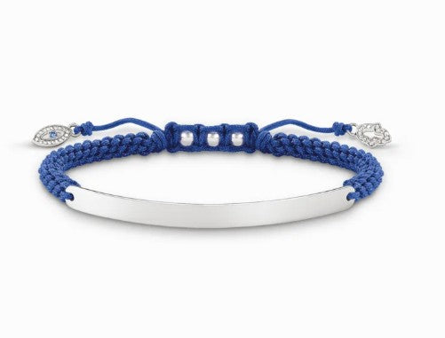 Thomas Sabo Sterling Silver 'Love Bridge' Nazars Eye Blue ID Bracelet