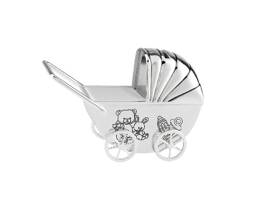 Silverplated Pram Money Box