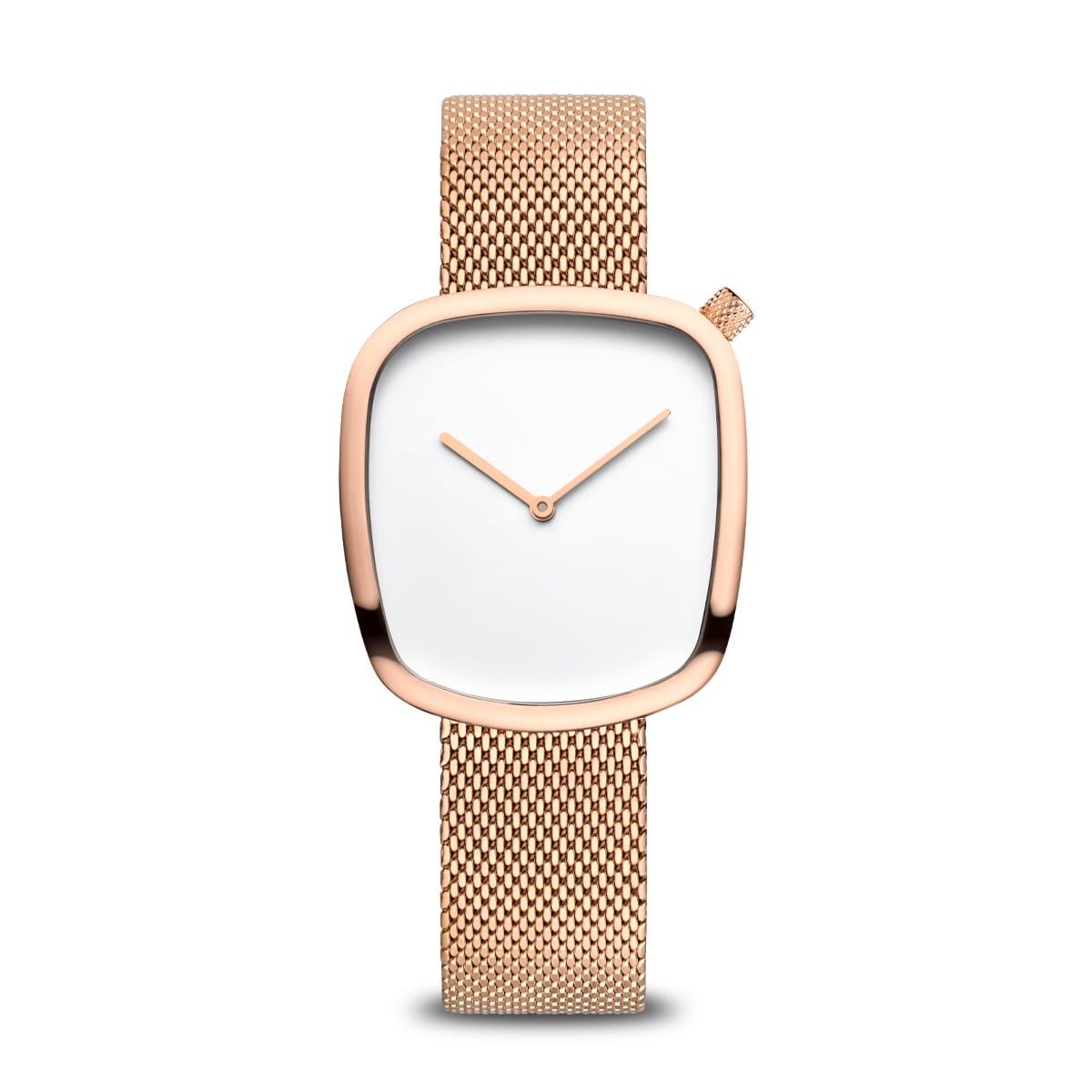 Bering Ladies Stainless Steel Rose Gold Pebble bracelet watch 18034-364