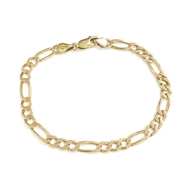 9ct Yellow Gold Figaro Bracelet Pre-Loved