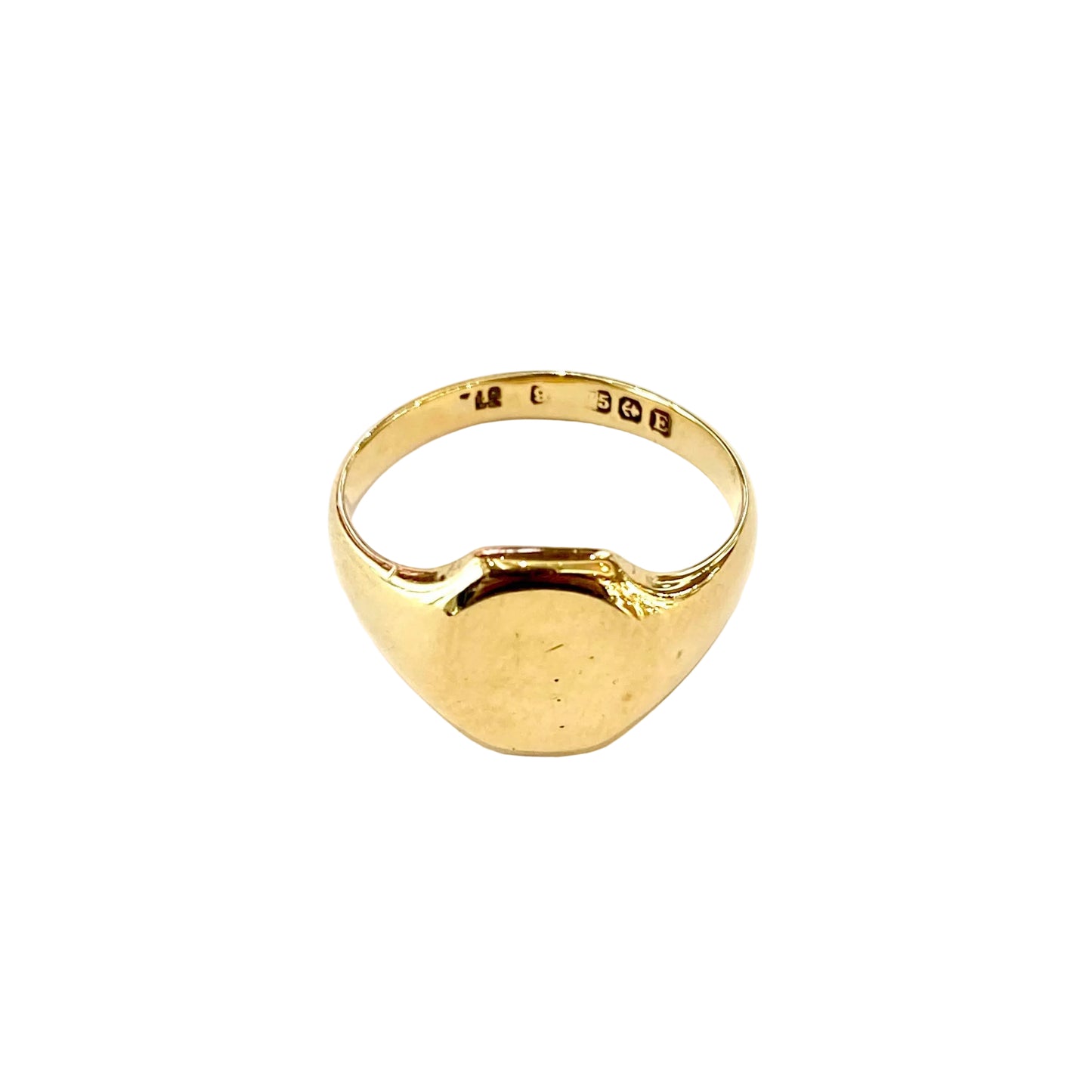 9ct Yellow Gold Plain Oval Signet Ring Pre Loved