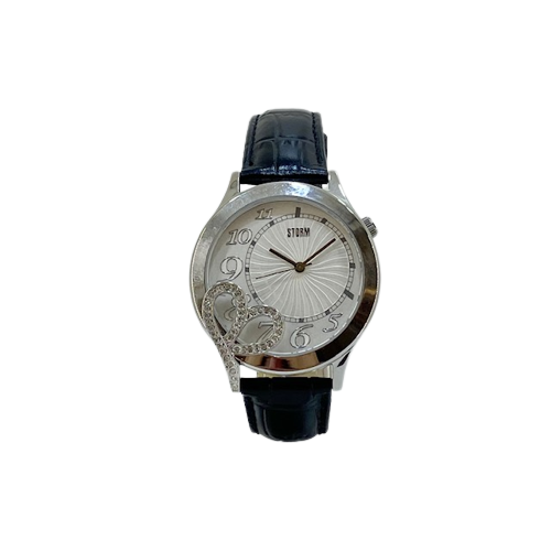 Storm Stainless Steel Dara watch on Black Leather strap
