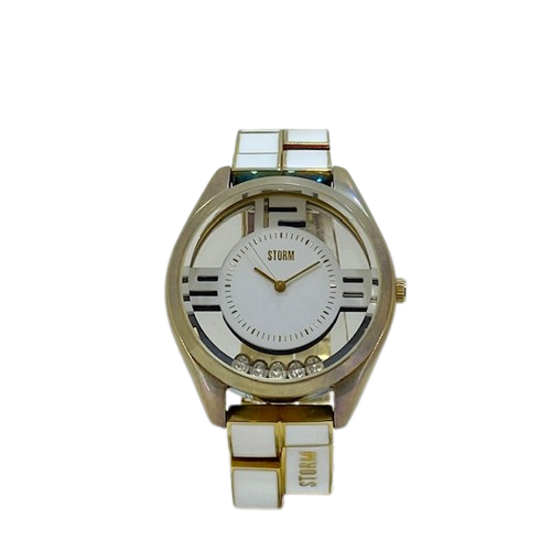 47042/GD/W Storm Ladies Pizaz White/gold bracelet watch