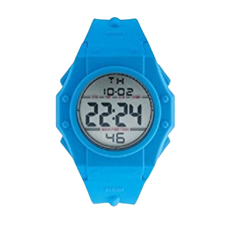 Storm Blue Digital Automatic on silicone strap watch