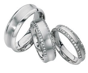 Furrer Jacot 4.5mm 18ct White Gold Double Row Diamond set Eternity/Wedding Ring