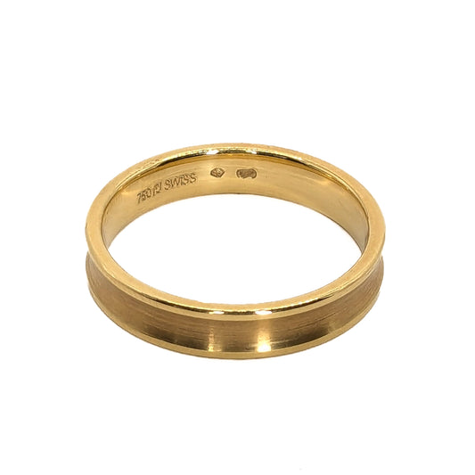 Furrer Jacot 18ct Yellow Gold 4.5mm Concave Wedding Ring