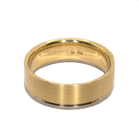 Furrer Jacot 7.5mm 2-Tone 18ct Gold Wedding Ring