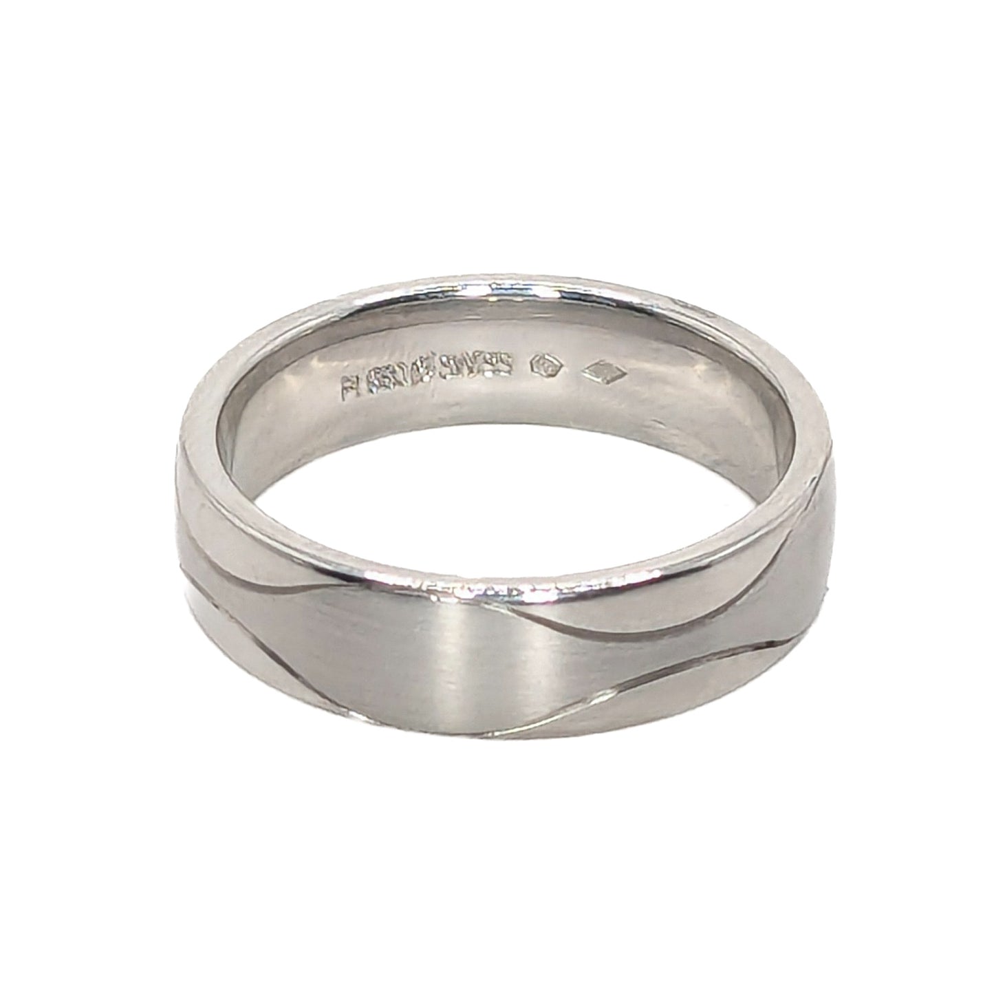 Furrer Jacot 6mm Platinum Patterned Wedding Ring