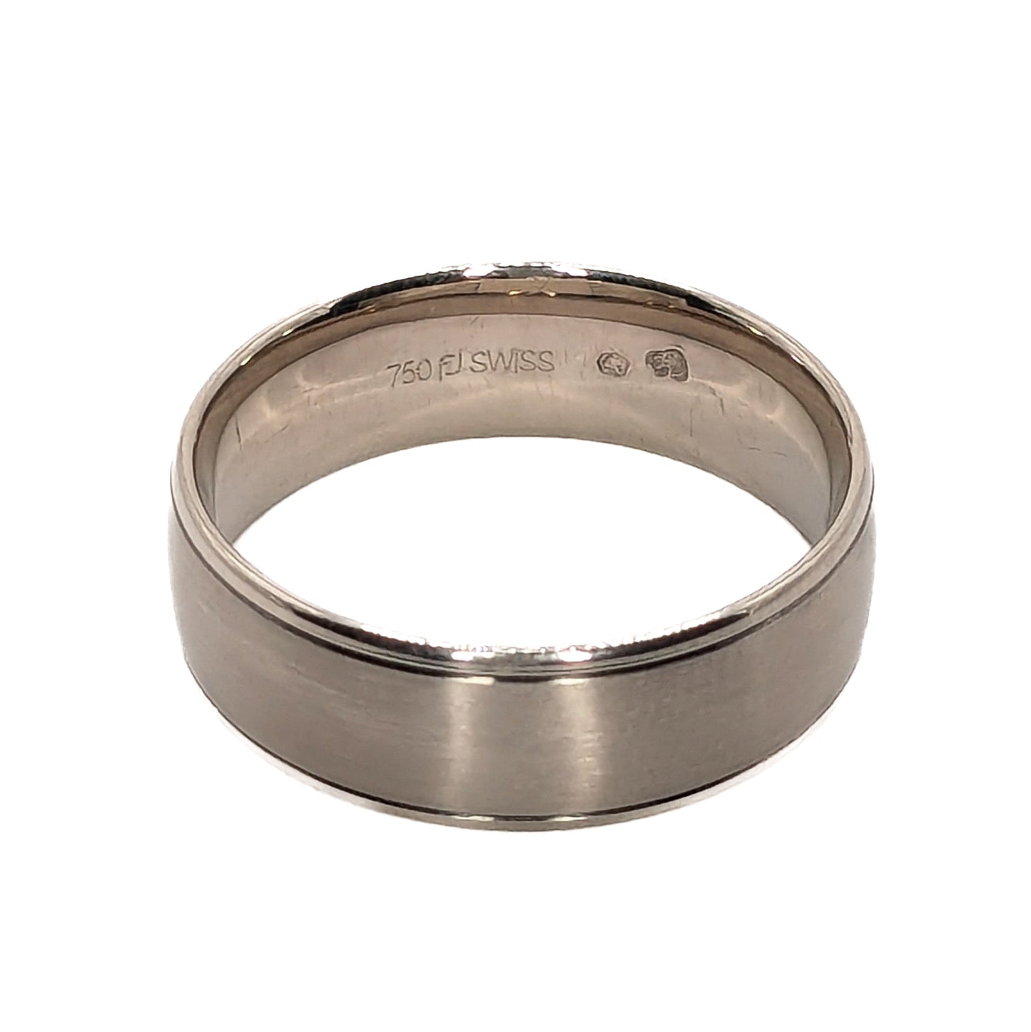 Furrer Jacot 7mm 18ct White Gold Matt Finished Wedding Ring