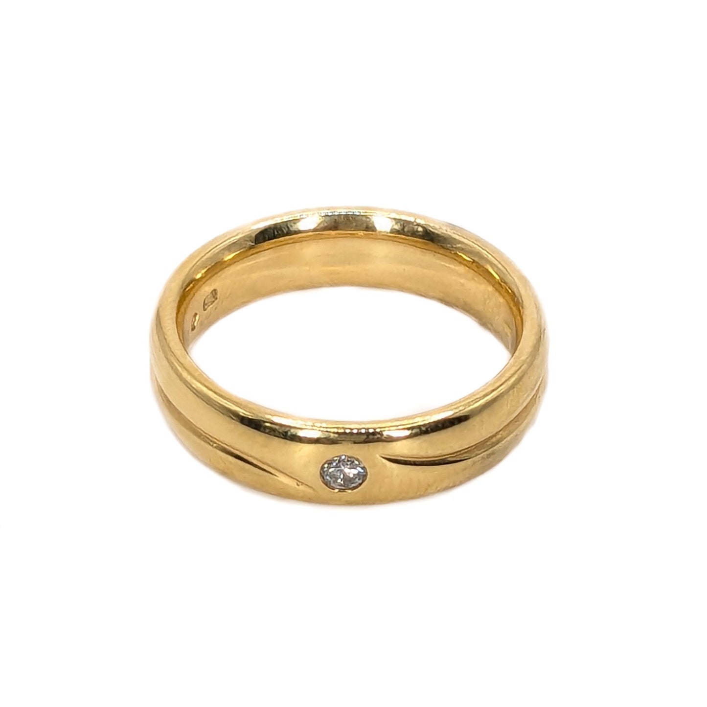 Furrer Jacot 18ct Yellow Gold Diamond Set Wedding Ring