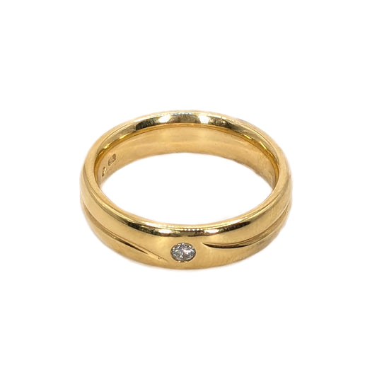 Furrer Jacot 18ct Yellow Gold Diamond Set Wedding Ring