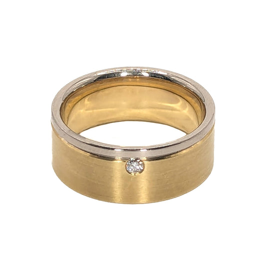 Furrer Jacot 7.5mm 18ct 2-Tone Diamond Set Wedding Ring