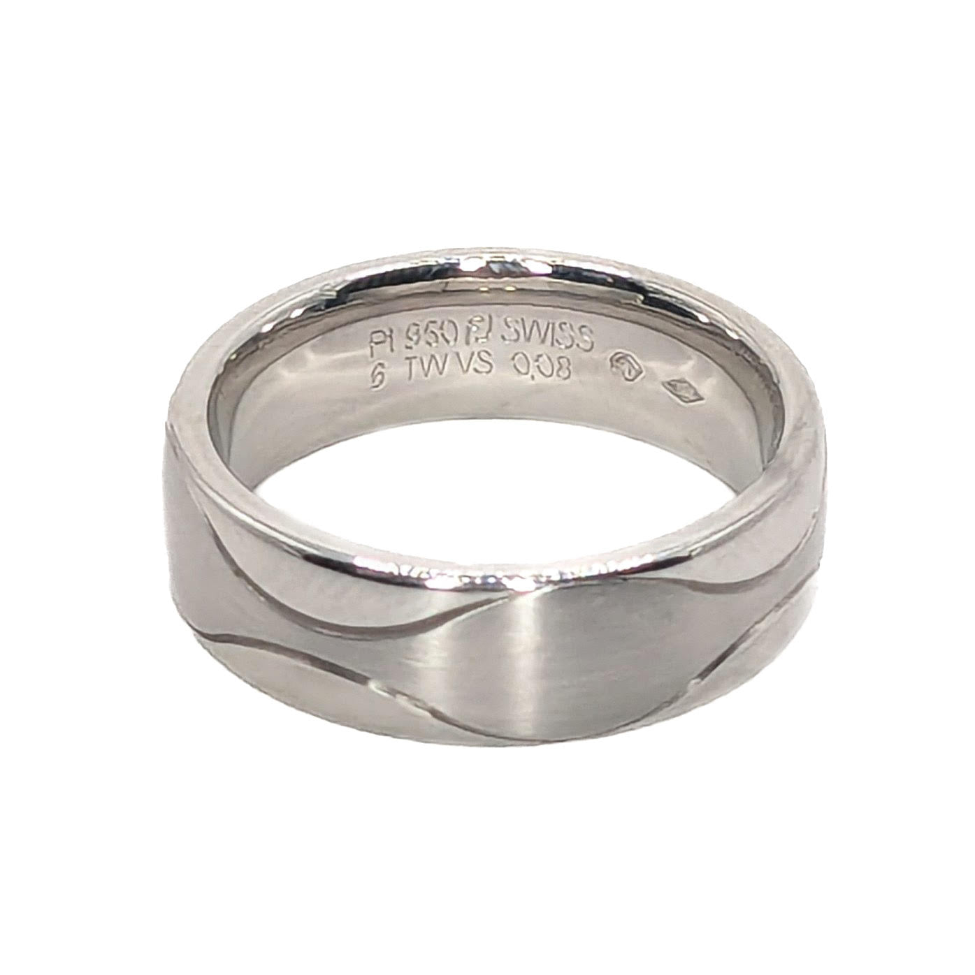 Furrer Jacot 6mm Platinum Diamond Set Wedding Ring